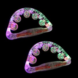 Felimoa Light Up Tambourine Party Karaoke Event Supplies Set of 2