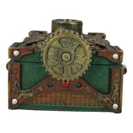 Ebros Gift Steampunk Mechanical Gears Design Secret Jewelry Box With Navigational Compass