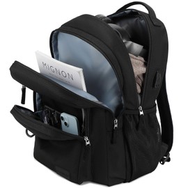 ecodudo Classical Carry 0n Travel Backpack For College Men and Women Laptop Backpack With USB Charging Port For Work Large School Bookbag (Black)