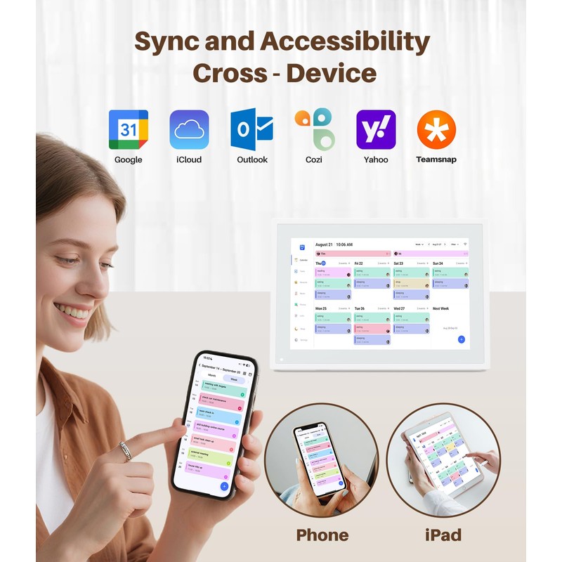 Digital Calendar Chore Chart –Touchscreen Interactive Digital Planner Display- Wifi