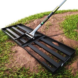 Gardease Lawn Leveling Rake 30" x 10" - Heavy Duty Professional Grade Reinforced Steel Landscape Tool for Soil, Sand & Garden - Superior Strength and Durability