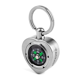 TIMULTI Titanium Compass, Compass, Lightweight, Waterproof, For Outdoor Use, Compass Guide, Portable Convenient Item, Present (Compass + 0.7 inch (18 mm) Key Ring)