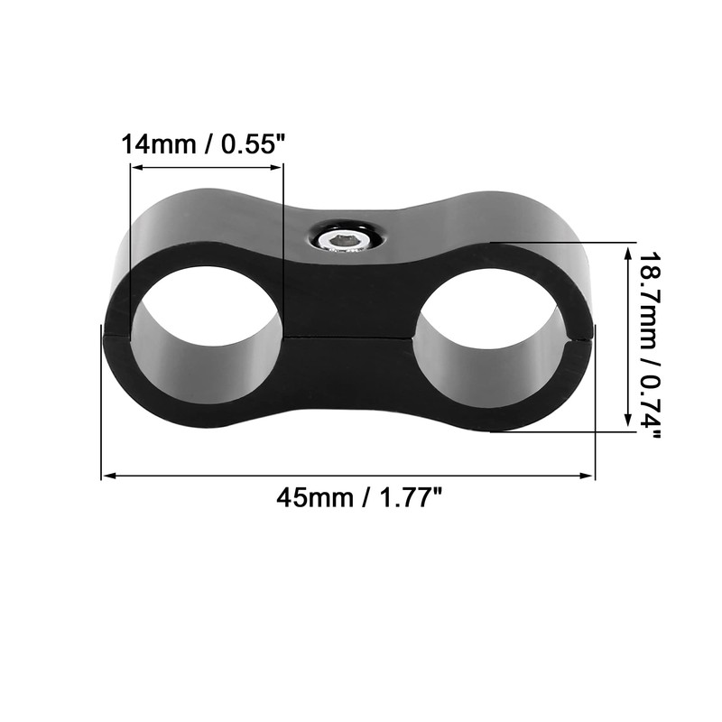X AUTOHAUX 4pcs Black AN6 14mm Hose Separator Clamp Adapter