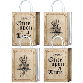 YanZonic Once Upon a Time Birthday Decorations Bags - 16pcs Fairytale Book Party Favor Bags for Once Upon a Time Baby Shower Decorations, Princess Fairytale Party Decorations, Fairytale Party Favors