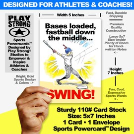 Play Strong HOME RUN Baseball Birthday Card 1-Pack (5x7) Power Player Illustrated Sports Birthday Cards Greeting Cards- Awesome for Baseball Players, Coaches and Fans Birthdays, Gifts and Parties!