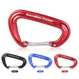 Boundless Voyage Carabiner for Mountain Climbing, High Strength, 12 kN [2200 KG], Small, D-Ring, 7075 Aluminum Alloy, Ultra Lightweight, Hammock, Climbing, Rescue, Outdoor Equipment, 3 Colors (Rdx2)