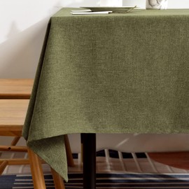 BALCONY & FALCON Extra Large Faux Linen Rectangular Tablecloth, Water Resistant Table Cover, Used for Gatherings, Households, Restaurants, Kitchens, Banquets 90x130inch