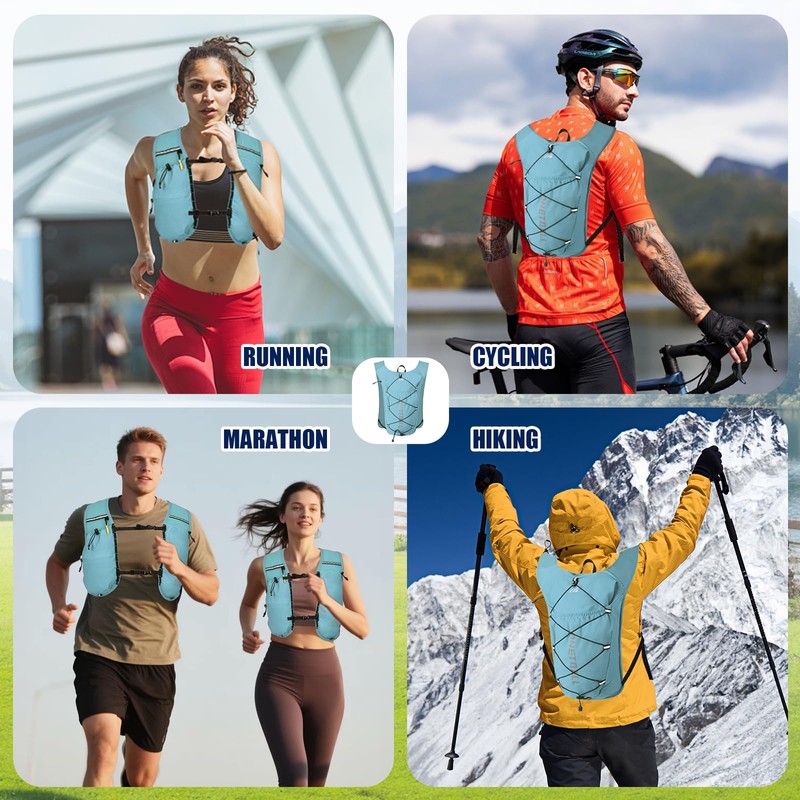 ONETOALL Running Vest Women 6L, Reflective Hydration Backpack Mens, Lightweight