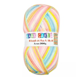 WoolCraft Baby Cakes Blanket in a Ball Aran Knitting & Crochet Yarn, Available in a Selection of Variegated Colours, 100% Acrylic, 636 Metres, 300g Balls, Single Ball, Helter Skelter