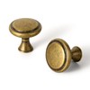 Goo-Ki 6 Pack Antique Brass Cabinet Drawer Knob Kitchen Hardware