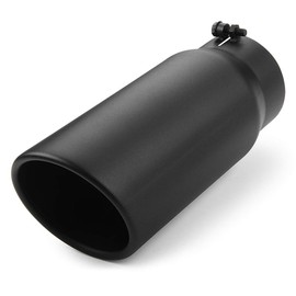 Exhaust Tip 5" Inlet, A-KARCK Exhaust Tailpipe Tip 5" Inlet 6" Outlet 15" Long Black Coating Bolt On for Pickup Truck Tailpipe