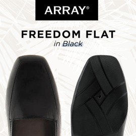 ARRAY Women’s Freedom Leather Slip-On Dress Flat, 7 N (Narrow), Black