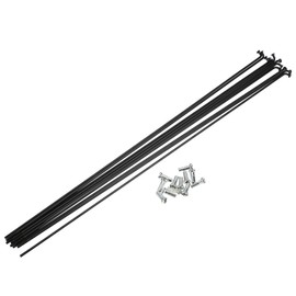 X AUTOHAUX 12 Pcs 14G J Bend 293mm Bike Bicycle Spokes with Nipples Black