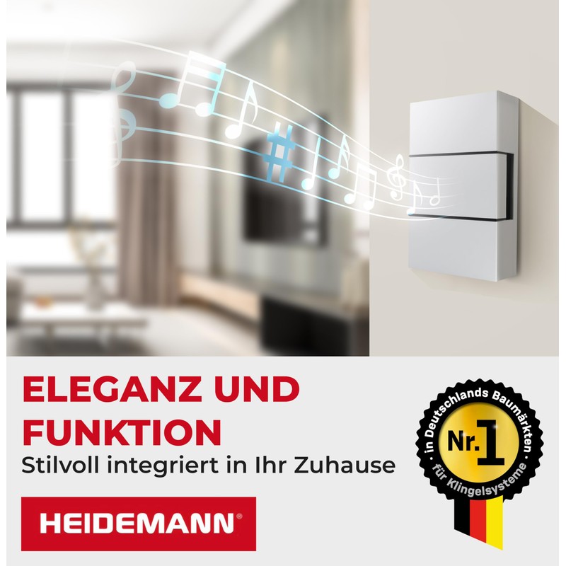 Heidemann Two-tone bell Ibis 230 V (receiver, volume 82 dB,