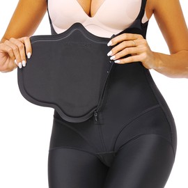 PAZ WEAN Ab Board Post Surgery Liposuction, Post Op Tummy Tuck & Lipo Foam Compression Faja Board for Flattening Stomach after Surgery Supplies BBL 360 Hard Lipo Recovery Abdominal Pads Board Black