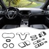 SQQP Carbon Fiber 16PCS Full Set Interior Trim Kit Compatible