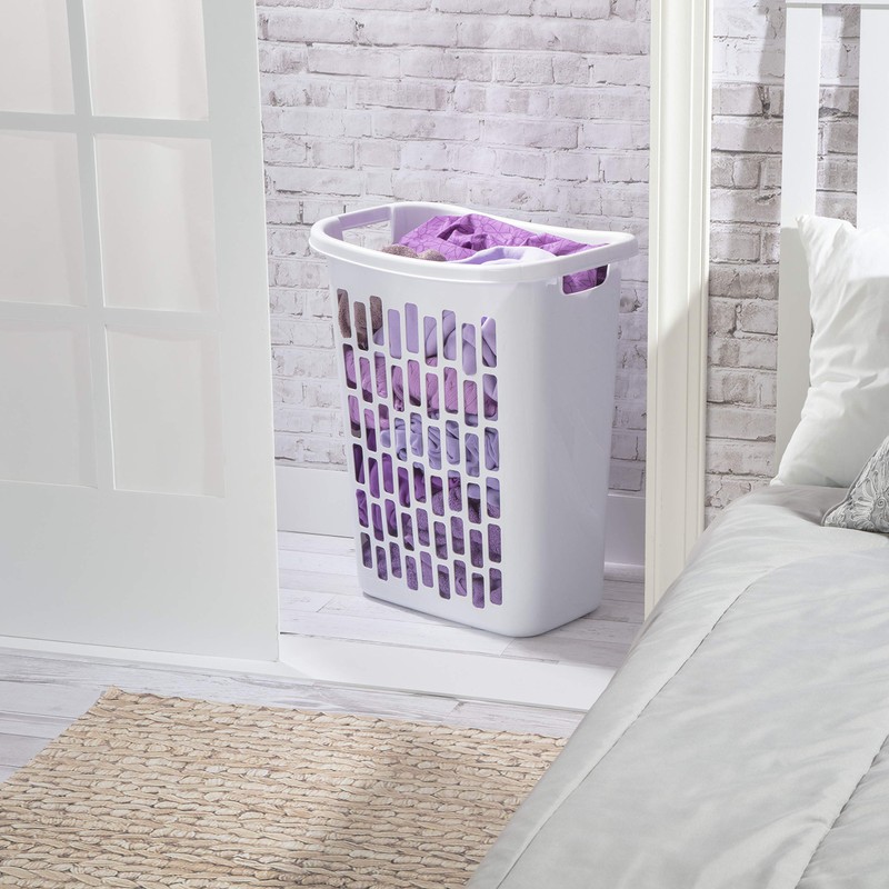 Sterilite Rectangular Open Laundry Hamper, Tall and Slim Plastic Hamper