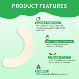 ZnnaYoha Elastic Ostomy Barrier Strips, Medical Grade Hydrocolloid Strips, Skin Adhesive Ostomy Tape with Waterproof Leak-Proof & Hypoallergenic Design for Colostomy Ileostomy Urostomy Care (20)
