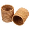 FUNOMOCYA 2Pcs Woven Pen Holders for Desk Multi Functional Rattan