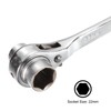 uxcell 19 x 22mm Hexagon Scaffold Podger Ratchet Spanner Ratcheting
