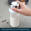 KITCHENDAO Glass Sugar Dispenser with Side Pour Spout, Built-in Lid