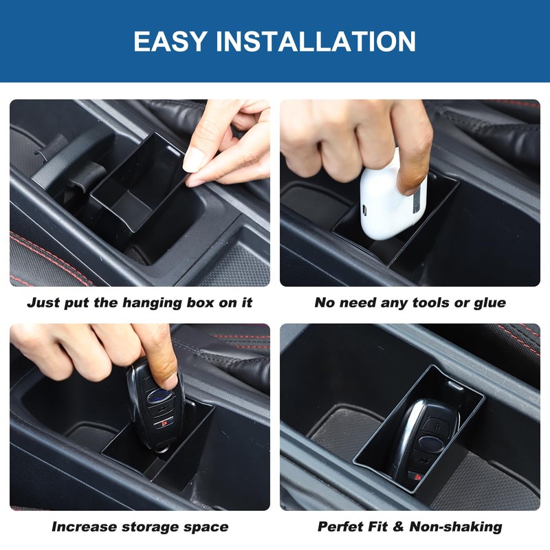 Tumukiw Center Console Cup Holder Insert Divider Storage Box Compatible