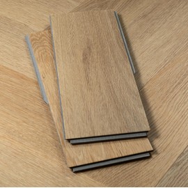 12” Cut Sample Luxury Vinyl Plank Flooring | DIY Click Installation, 40 Mil Wear Layer, Waterproof and Scratch Resistant LVP | Nakan Herringbone