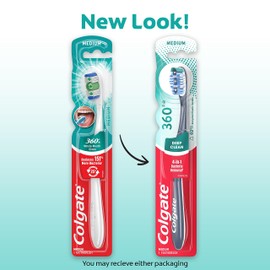 Colgate Colgate 360° Toothbrush with Tongue and Cheek Cleaner, Medium