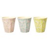 Rice Melamine Mugs Set of 3 9 cm High with