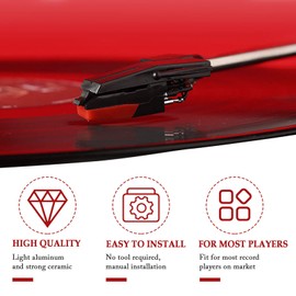 2Pcs Record Player Needles Replacement, Ceramic Record Needle Stylus Needle for Turntable