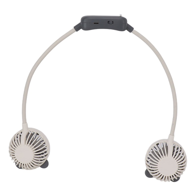 Portable Neck Fan Dual Head Bendable Wearable USB Rechargeable Hand