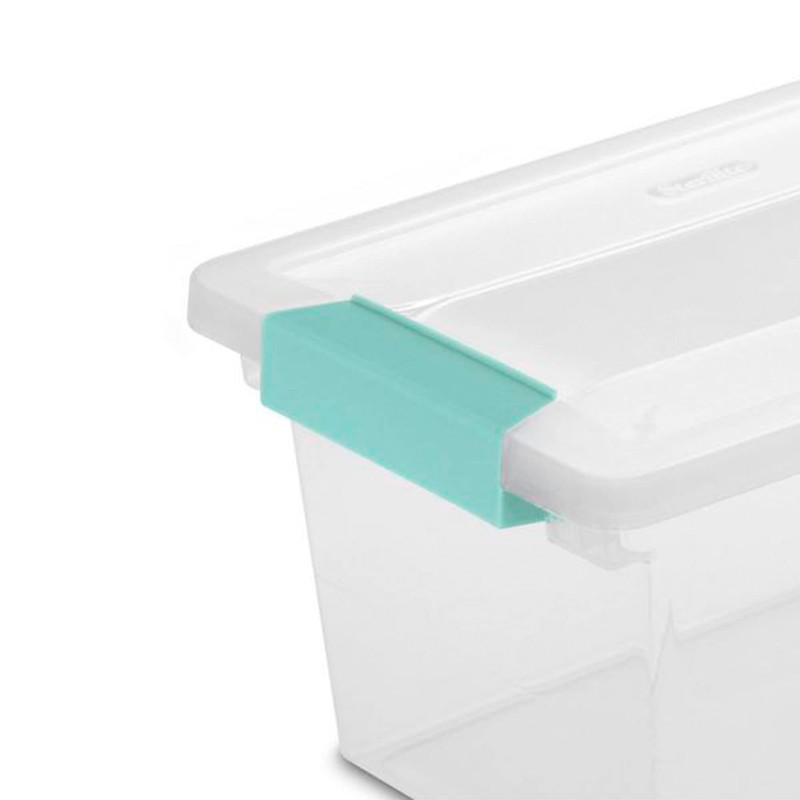 Sterilite 19628604 Medium Clip Clear Storage Box With Latched Lid