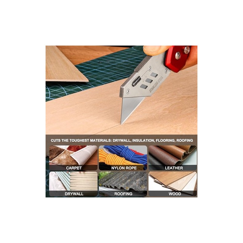 HAUTMEC 100 Pack Utility Knife Blades, Standard Box Cutter Blades