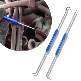 2PCS CarbonSteel Hook Tool and Pick Set,Double End Pick and Hook Set Auxiliary Dismantling Fittings,Universal O Ring Pick Set and Hook Tool Car Accessories Fit for Most Cars (Blue)