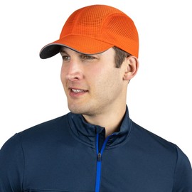 TrailHeads Race Day Performance Running Hat | The Lightweight, Quick Dry, Sport Cap for Men - Orange Peel