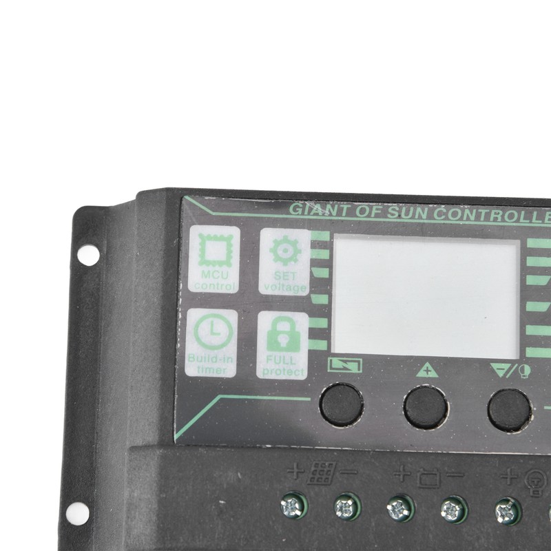 Solar Charge Discharge Controller Adjustable LCD Display PWM Dual USB