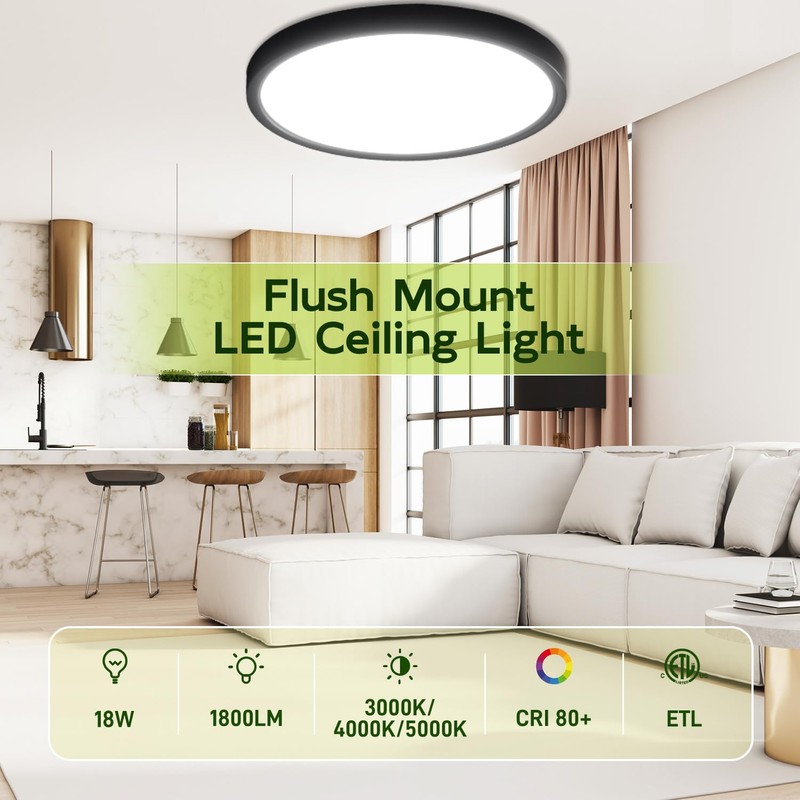 hykolity 9 Inch Selectable CCT LED Round Flat Panel Light,