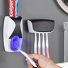 Wall-Mounted Automatic Toothbrush Dispenser with Toothpaste Squeezer and Holder Set