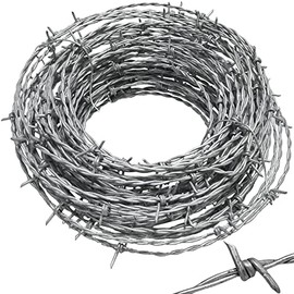 Real Barbed Wire 60ft 15.5 Gauge - Great for Crafts, Fences, and Critter Deterrent