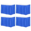 sourcing map 4 Pack Dark Blue Plastic Table Skirts, 29
