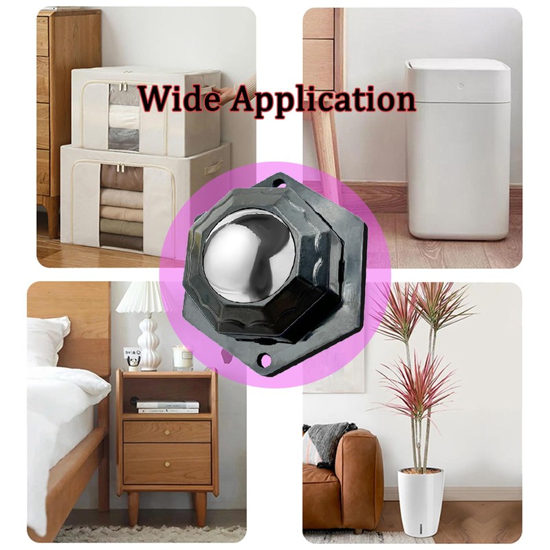 Self Adhesive Caster Wheels for Small Furniture, 360°Rotation Mini Caster