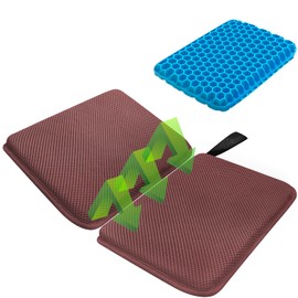 Small Foldable Seat Cushion 2.5cm Thick, Portable Gel Seat Cushion for Pressure Relief, Light Portable Chair Pad for Travel, Foldable Ariy Chair Cushion for Easier Storage (Rectangle Brown)