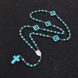 ZARD Rosario in Natural Turquoise Gemstone Beaded Rosary Religious Jewellery