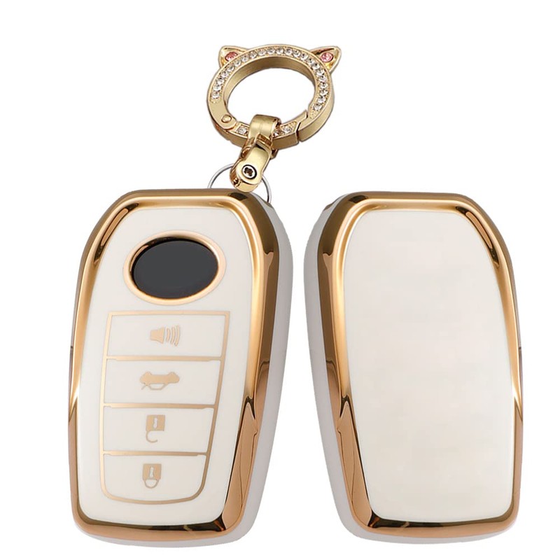 ontto 4-button Key Fob Cover with Keychain Compatible with Toyota