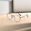 aisswzber Hexagonal Metal Blue Light Blocking Glasses Anti Eye Strain
