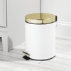 mDesign Small Modern 1.3 Gallon Round Metal Lidded Step Trash