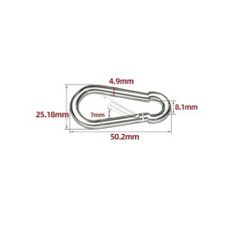 Leliafleury 5Pcs Spring Snap Hooks M5 Stainless Steel Carabiner Clip Spring Key Clips for Keychains DIY Accessories, Silver