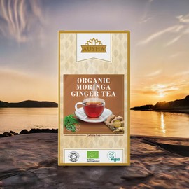 MORINGA GINGER Tea Bags - 40 Tea Bags | Ginger + Moringa + Licorice Tea - Digestion, Acid Reflux, Energy, Caffeine Free, Immunity, Detox, Cleanse - Sustainable Packaging - Moringa Tea