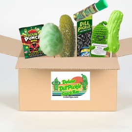 Dill Pickle Gift Box – Funny Pickle Lover Snack Pack with Candy, Whole Pickle, Lip Balm & More – Unique Gag Gift for Men, Women, Teens