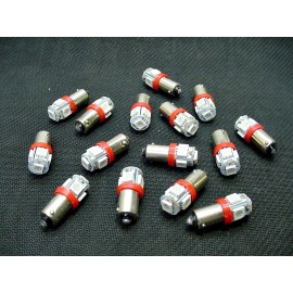 Lumiglow 15 BRIGHT Red 5 LED Instrument Panel Dashboard Lights Bulbs BA9S 57 1895 AMC GMC